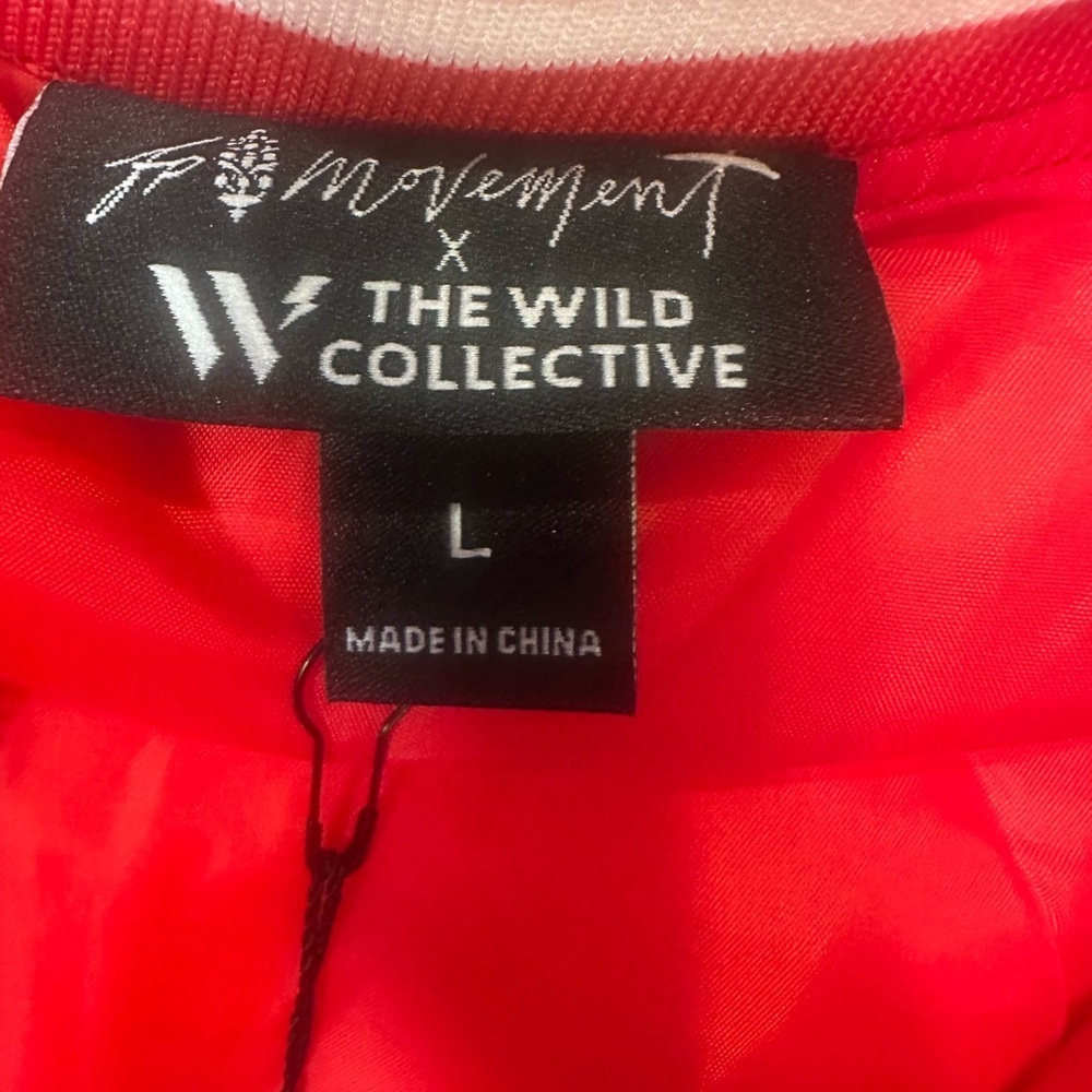 Free People KC The Wild Collective Bomber Jacket Size Large Red Chiefs NFL NWT - Picture 10 of 15